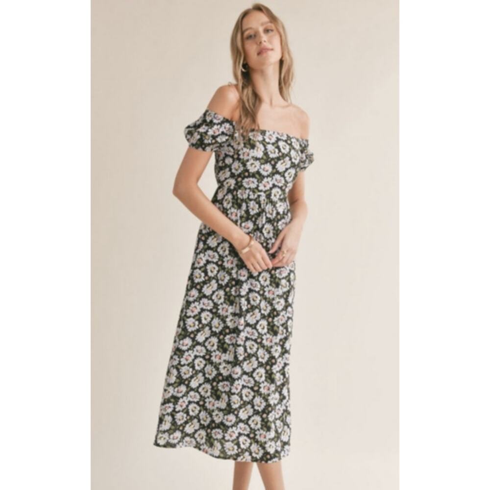Sadie & Sage Refresh Babydoll Daisy Midi Dress Small